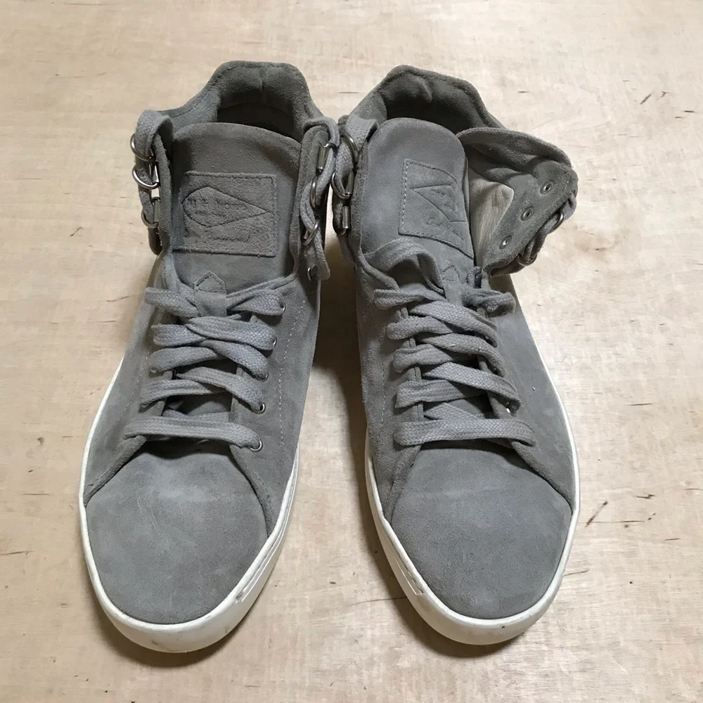 Rag & Bone Kent Suede High Top Sneakers Size 8 Gray Designer Shoes